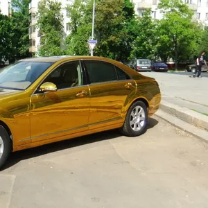 Заказ Золотого Мерседеса S-500 на свадьбу в Москве