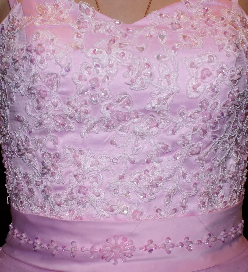 Новое свадебное платье со шлейфом (розовое) 4