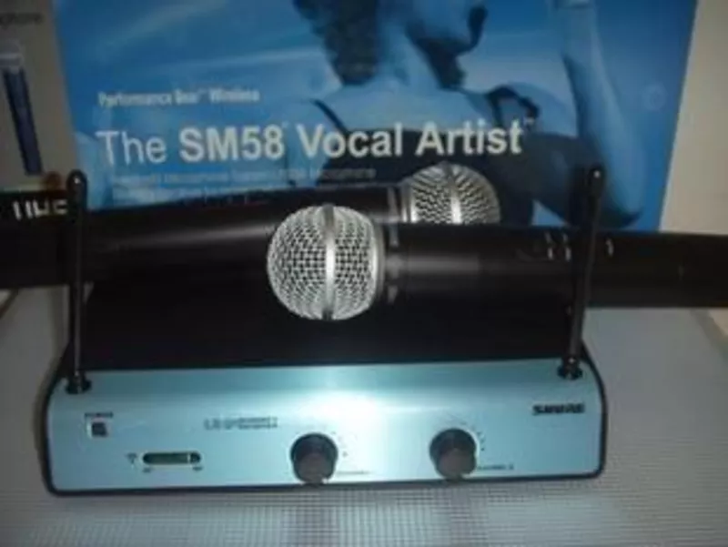 микрофон SHURE UT42/SM58 радиосистема.2 микрофона.магазин. 2