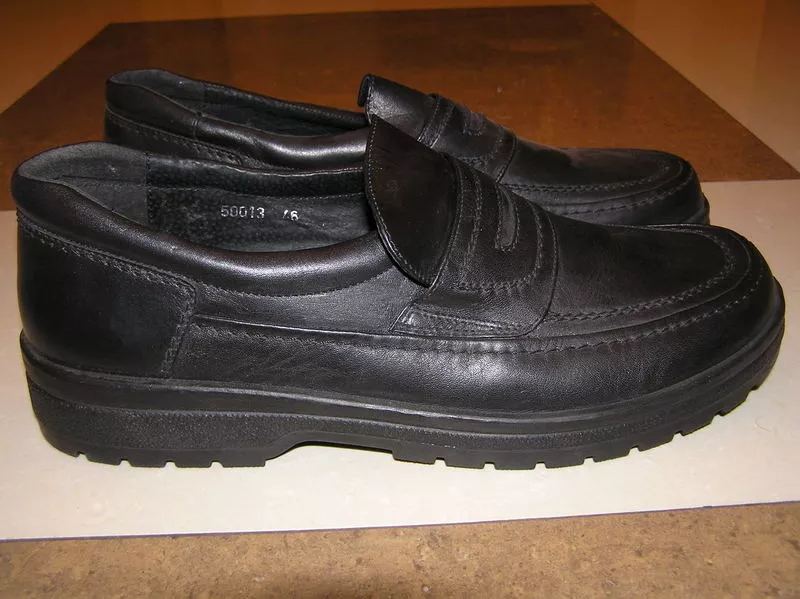 Новые чёрные демисезонные  туфли,  разм. 46,  натуральная кожа,  Югослави 2