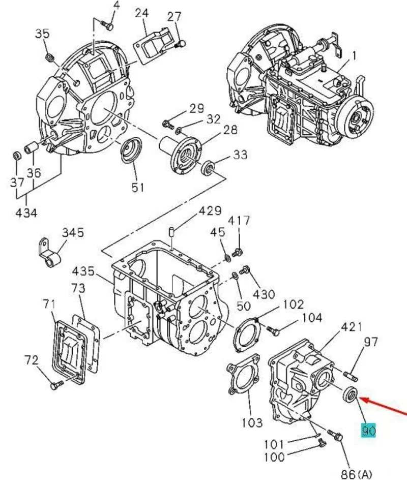 Сальник крышки задней кпп Isuzu NQR (40х64х9)