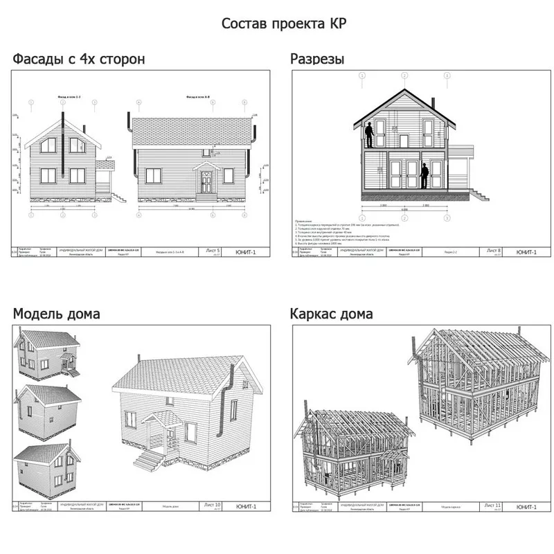50 готовых проектов каркасных домов 2