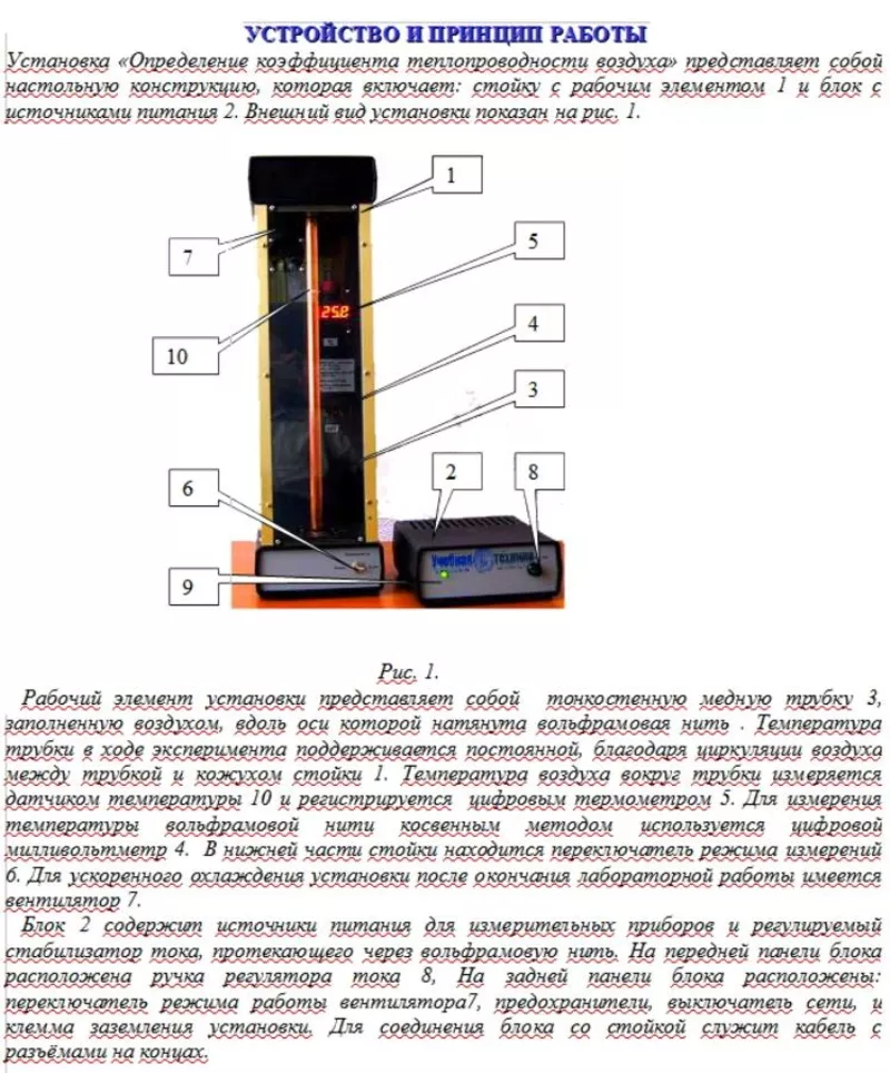 Установка для определения коэф. теплопроводности воздуха ФПТ1-3 3