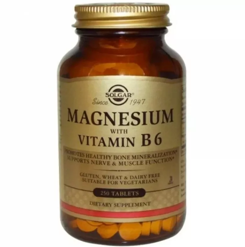 Магний с витамином,  В6,  250 таблеток,  Витамины,  Солгар