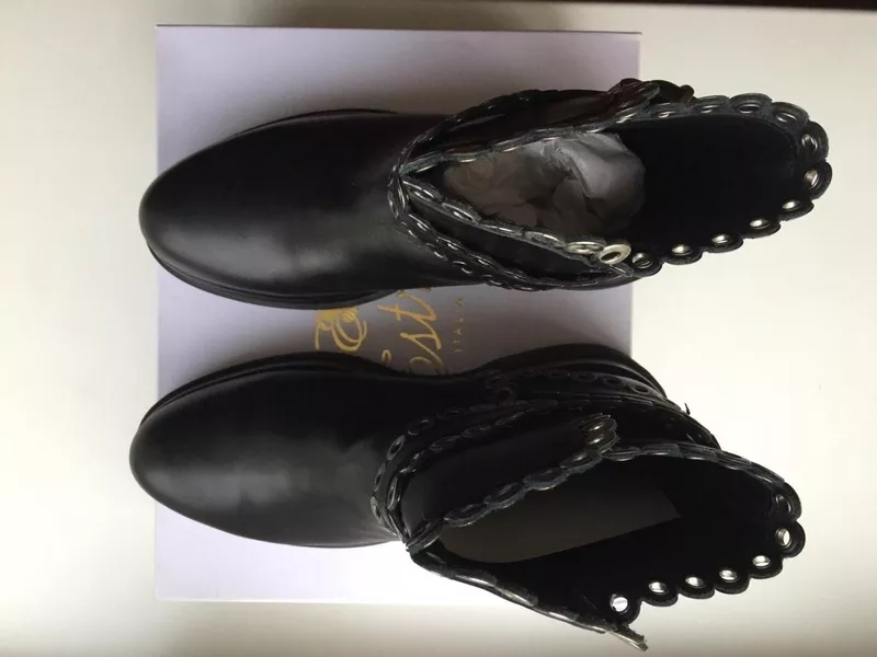 Ботинки новые lestrosa италия кожа 39 черные внутри кожаные осень весна демисезонные обувь женская 4
