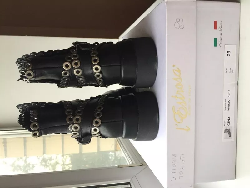 Ботинки новые lestrosa италия кожа 39 черные внутри кожаные осень весна демисезонные обувь женская 8