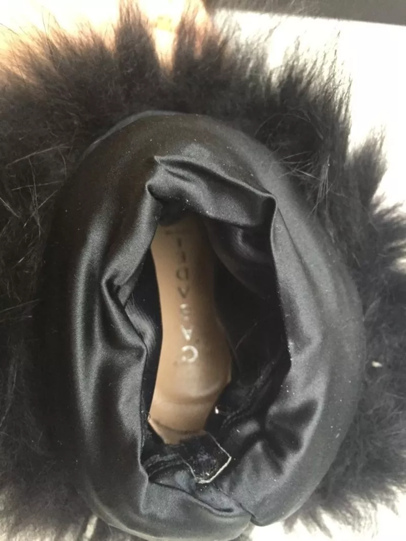 Сапоги чулки новые casadei италия 39 размер черные замша стретч обувь женская мех лиса двойной внутр 4