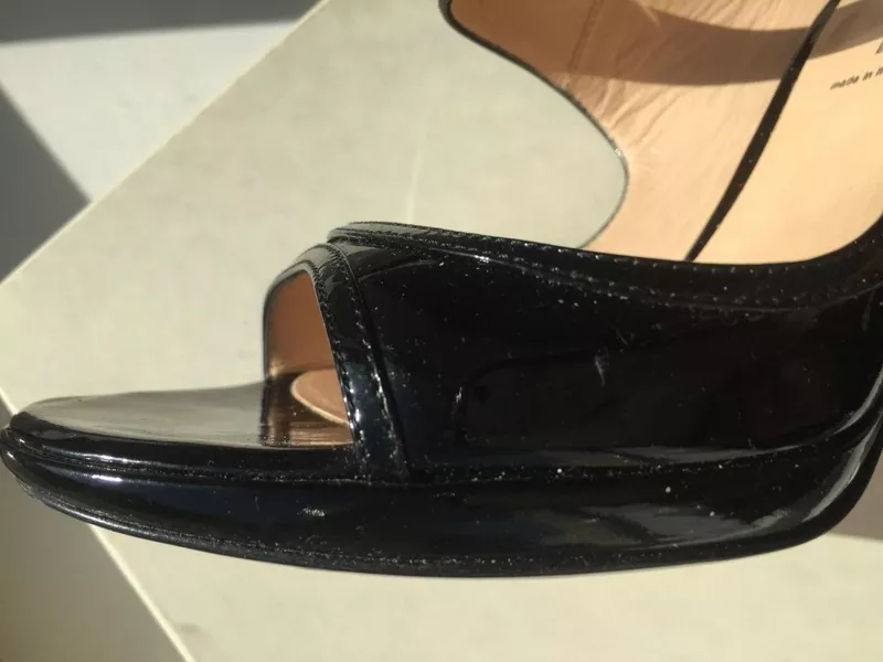 Босоножки туфли casadei италия 39 размер черные лак кожа платформа 1 см каблук шпилька 11 см одевали 6