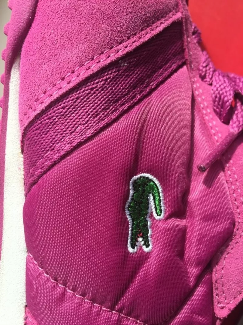 Кроссовки кеды новые lacoste 39 размер замша текстиль цвет розовый фукси подошва легкая обувь женска 7