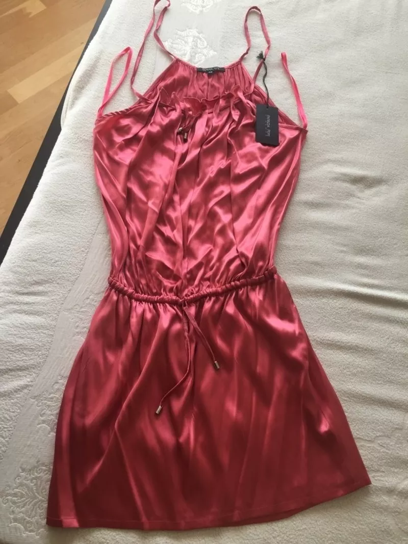 Платье сарафан новый patrizia pepe италия 42 44 46 s m размер розовое коралл цвет ткань атлас шелк с 3