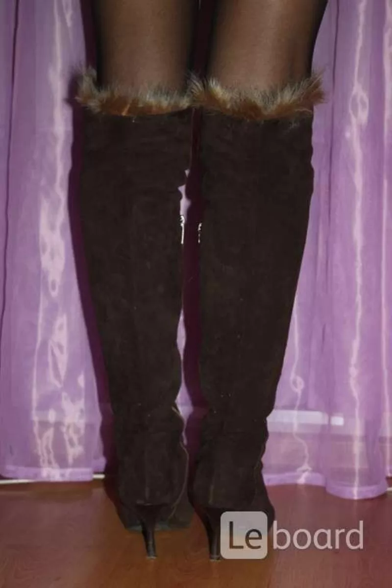 Ботфорты сапоги fabiani италия 39 38 размер коричневые замша зима мех таскана зимние женские сапожки 3