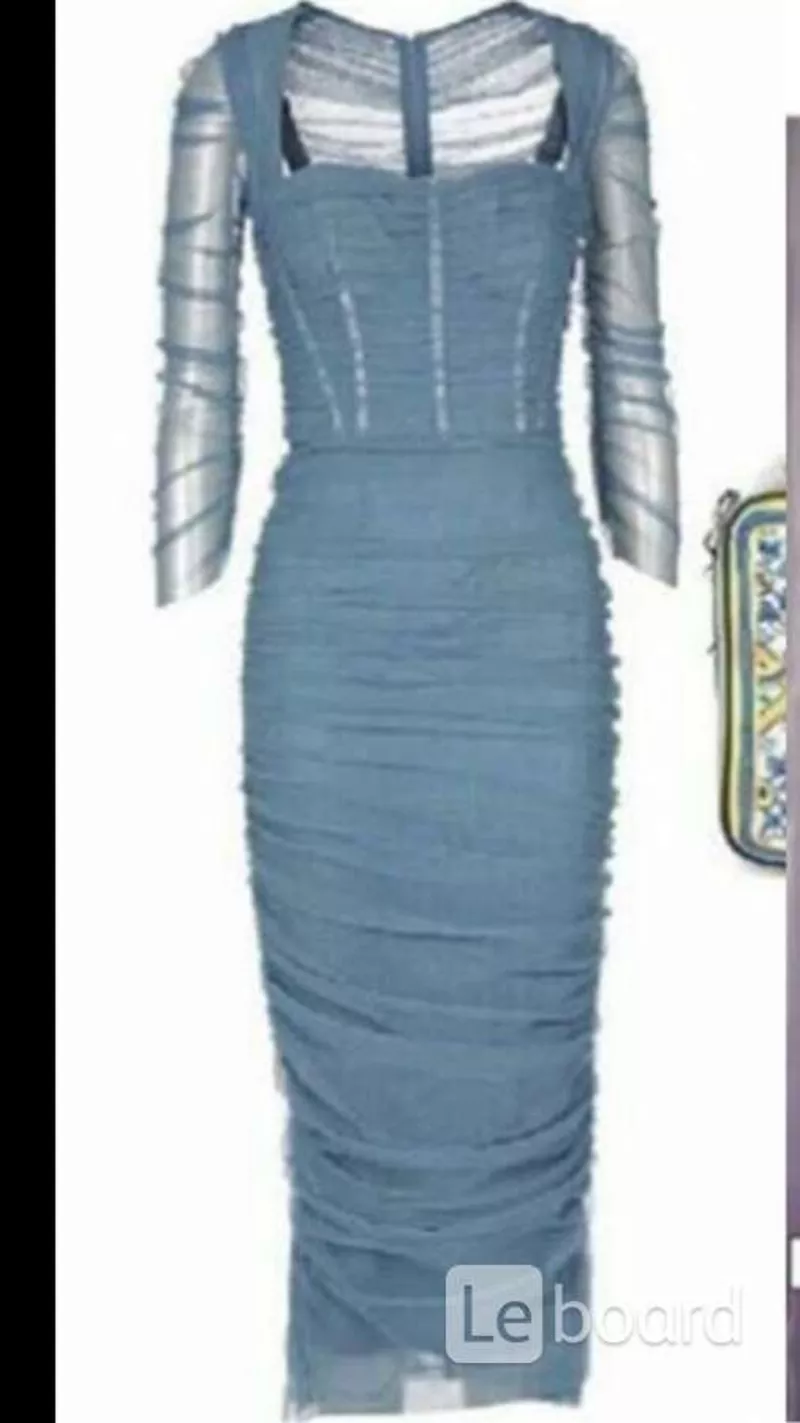 Платье новое dolce&gabbana италия s 42 серое сетка стретч миди вечернее коктельное нарядное стильное 3