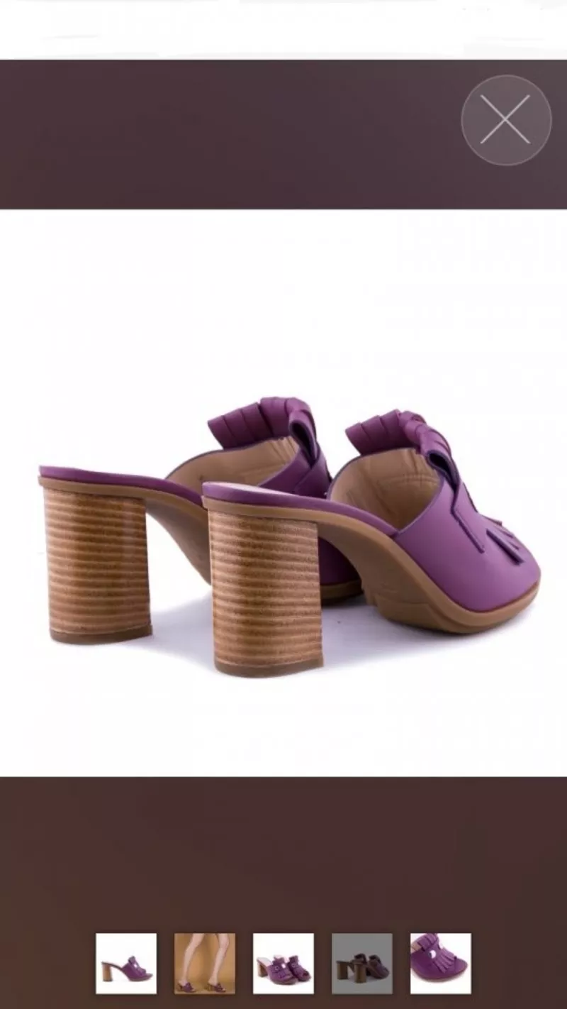 Сабо loriblu италия 39 размер кожа сиреневые фиолетовые каблук 8 см босоножки обувь женская лето 4