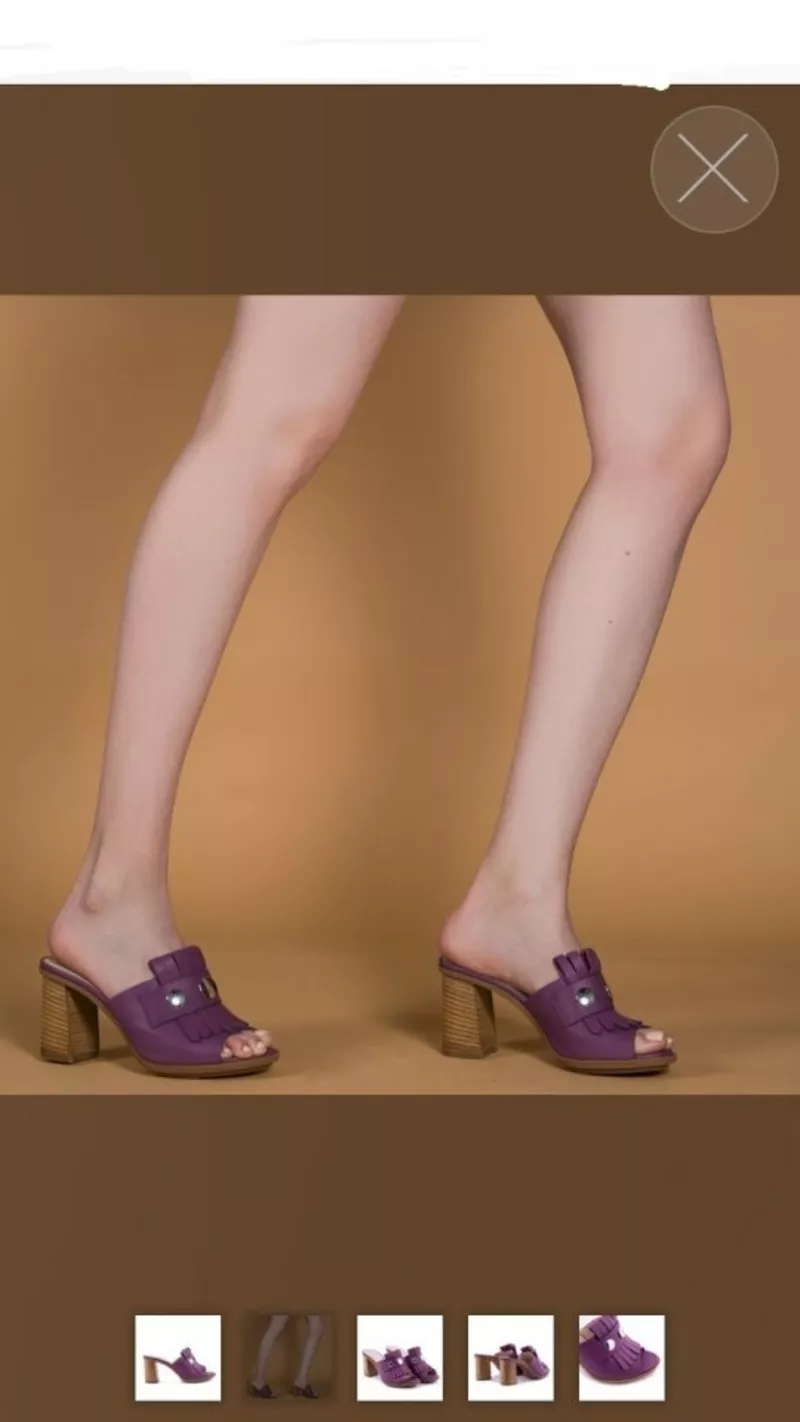 Сабо loriblu италия 39 размер кожа сиреневые фиолетовые каблук 8 см босоножки обувь женская лето 3