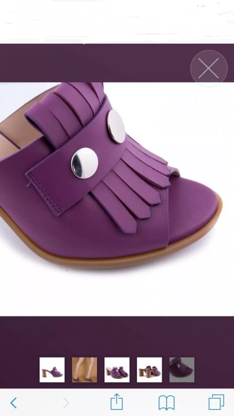 Сабо loriblu италия 39 размер кожа сиреневые фиолетовые каблук 8 см босоножки обувь женская лето 5