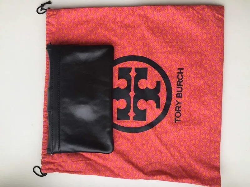 Клатч tory burch черный кожа сумка женская аксессуар оригинал кожаная бренд 8