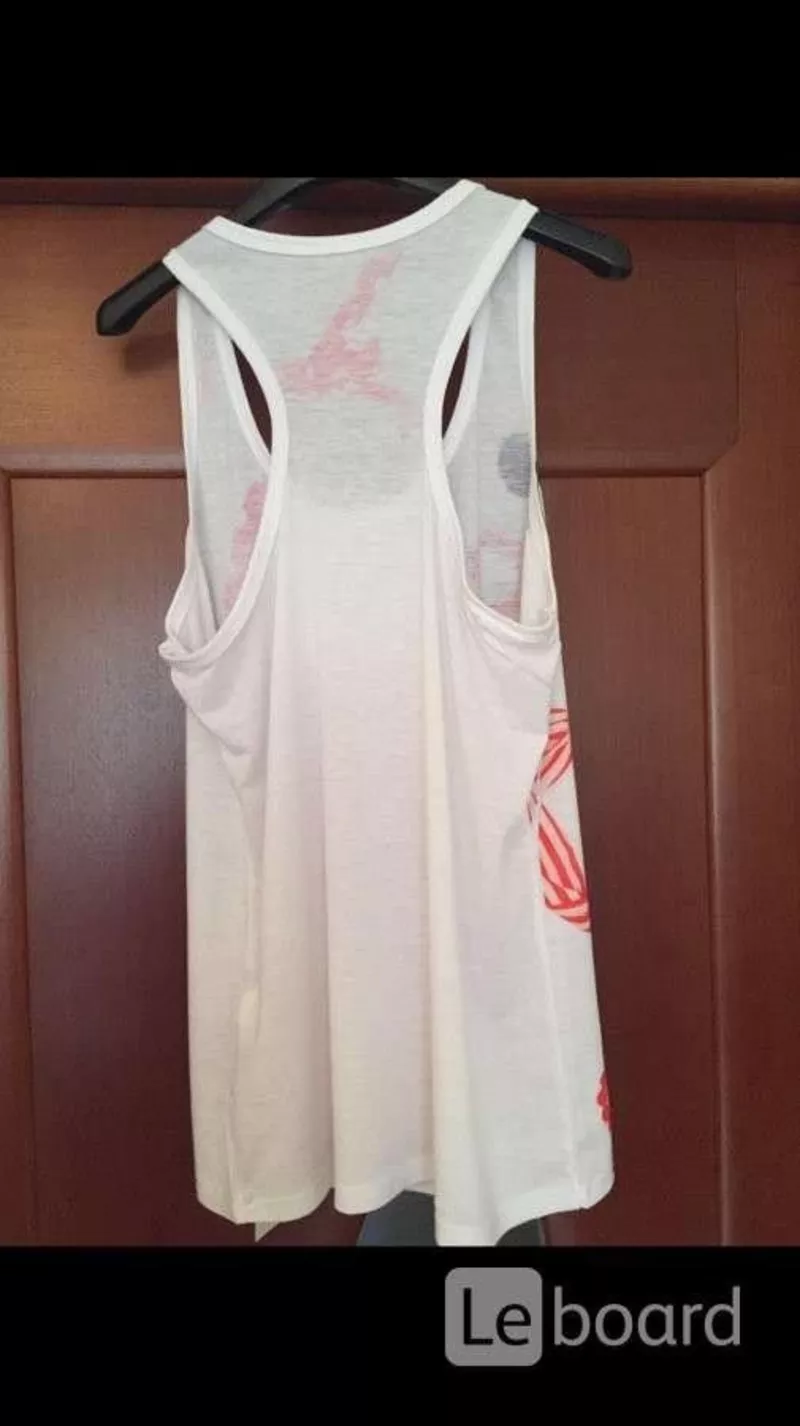 Майка топ новая италия 44 46 м белая рисунок принт купальник оранжевый ткань хлопок футболка блуза б 3