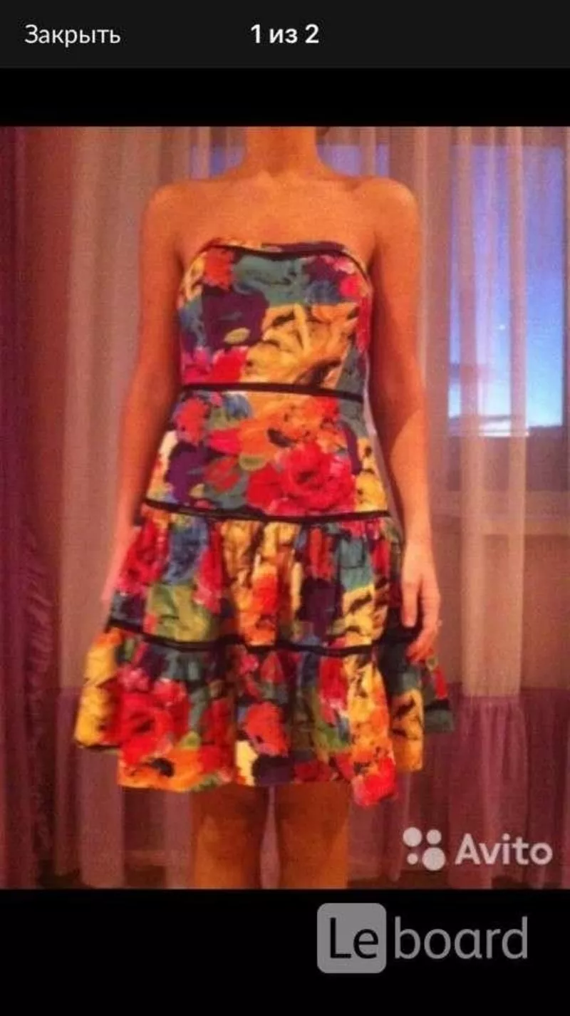 Сарафан anna sui м 46 44 клёш разноцветный платье вискоза вечерний корсетный нарядный на выпускной б 2