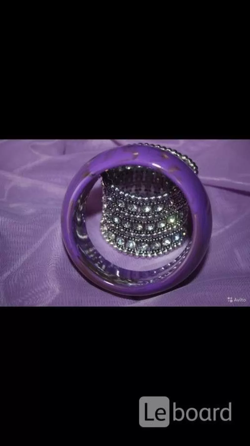 Браслет новый сиреневый фиолетовый золото женский пластик бижутерия украшение аксессуар женский широ 7