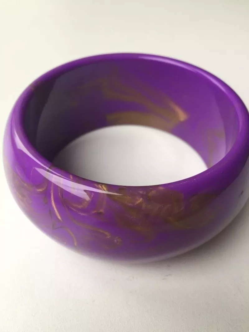Браслет новый сиреневый фиолетовый золото женский пластик бижутерия украшение аксессуар женский широ 4