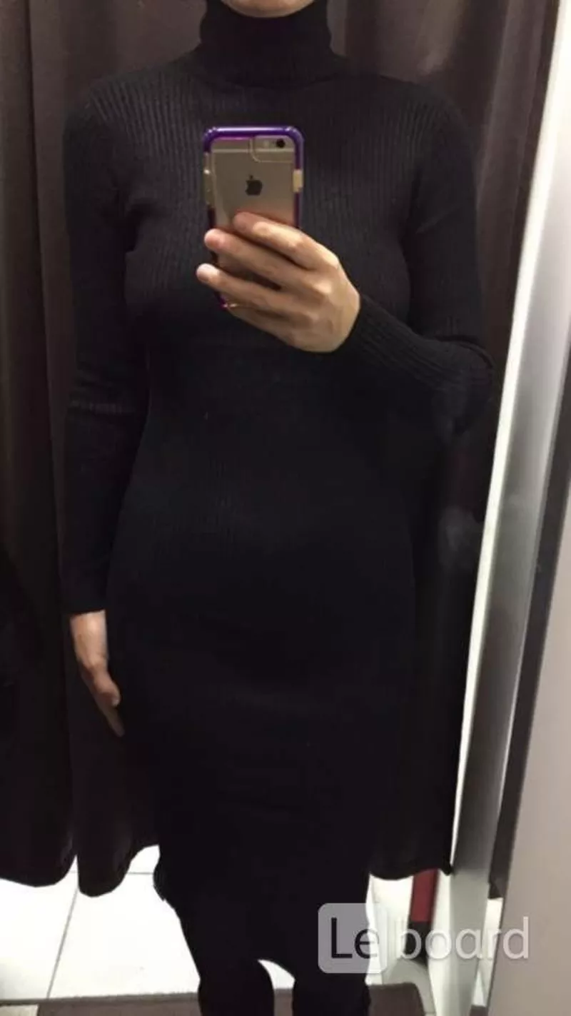 Платье новое чёрное м 46 вязаное футляр по фигуре миди шерсть разные цвета лапша чулок женское тепло 2