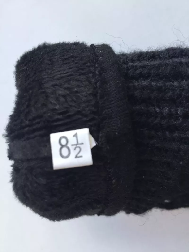 Перчатки новые 44 46 черные теплые верх съемный вязаные аксессуары начес митенки женские зимние 6