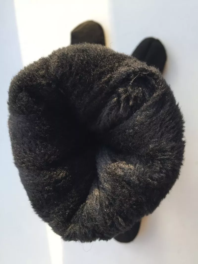 Перчатки новые 44 46 черные теплые верх съемный вязаные аксессуары начес митенки женские зимние 8
