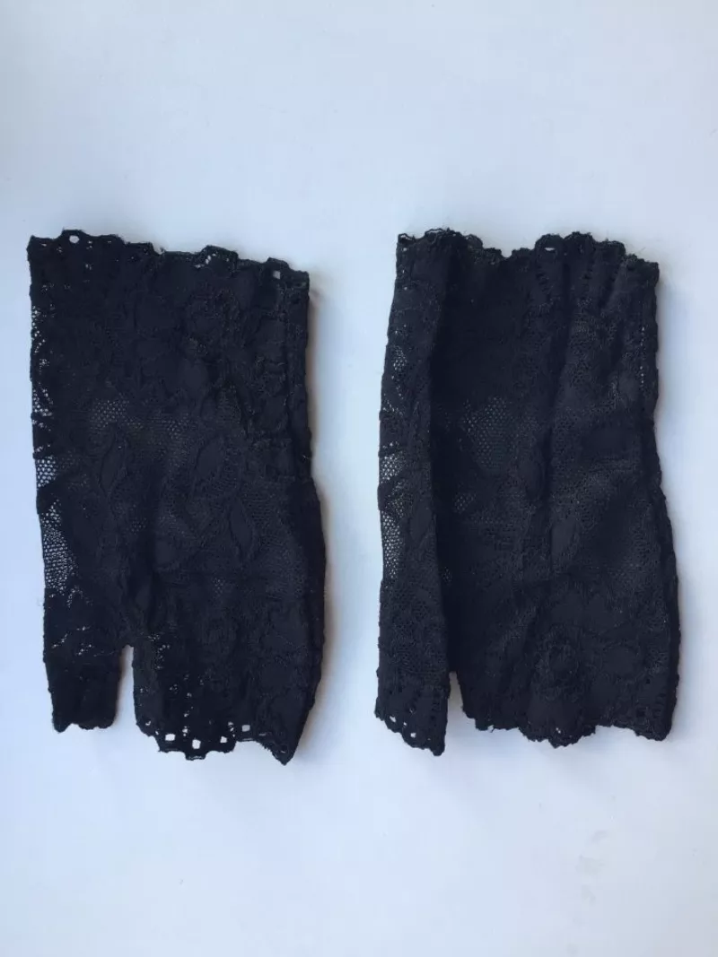 Перчатки митенки кружева чёрные стретч гипюр без пальцев женские аксессуары мода стиль размер 42 44 4