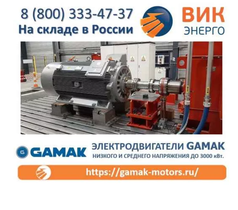 Электродвигатели Gamak низкого и среднего напряжения до 3000 кВт